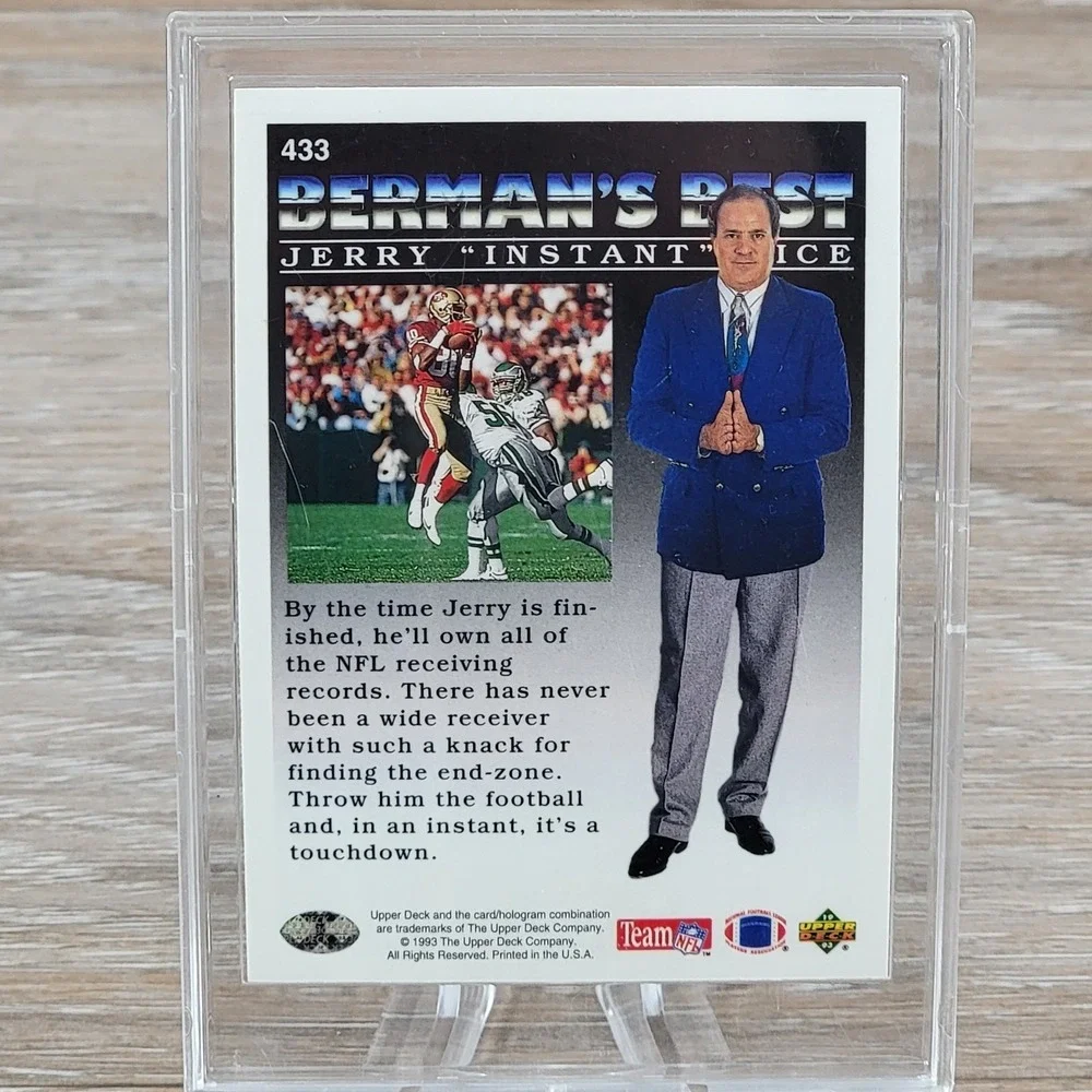 1993 Upper Deck Jerry Rice Autograph Berman's Best #433 San Francisco 49ers NFL